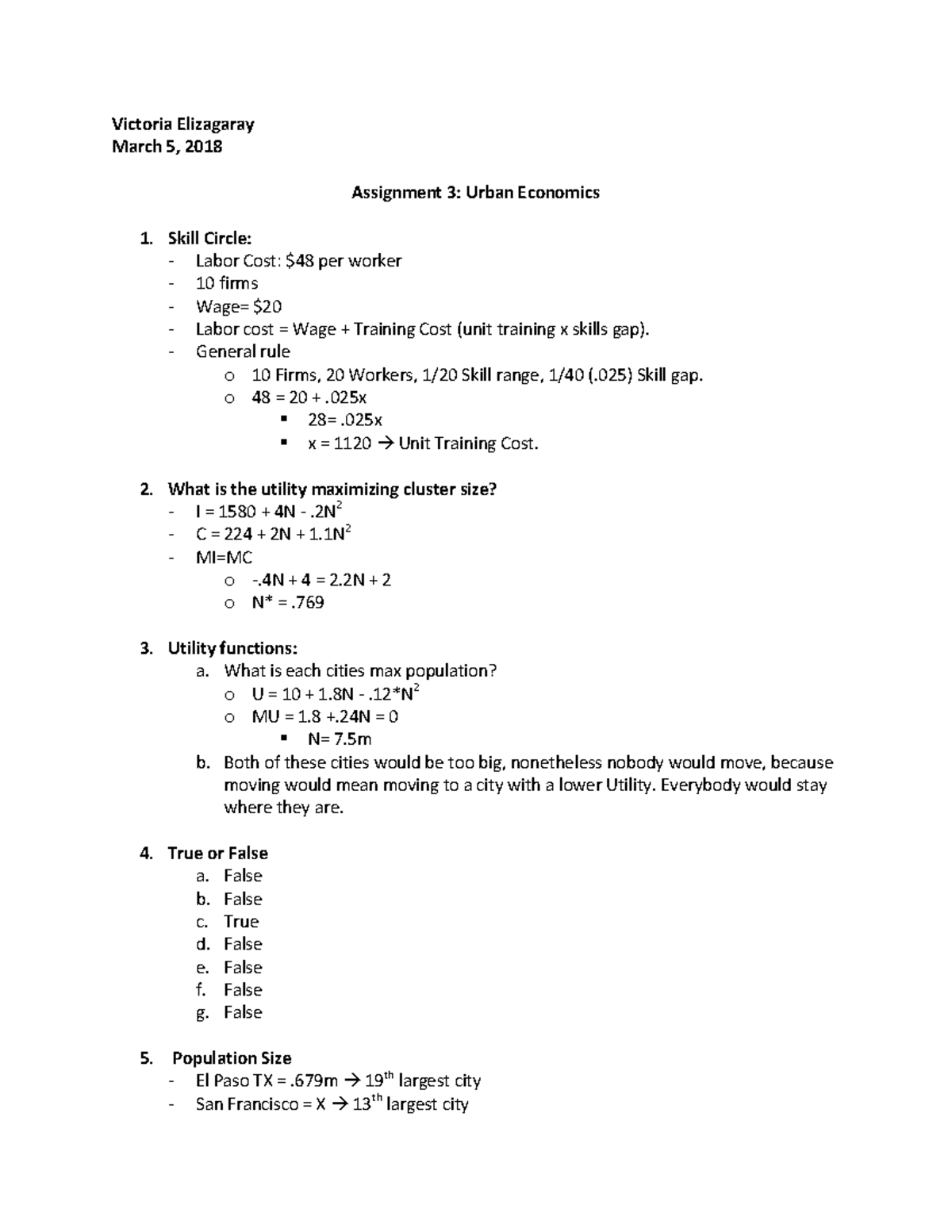 Homework 3 Urban Econ Studocu