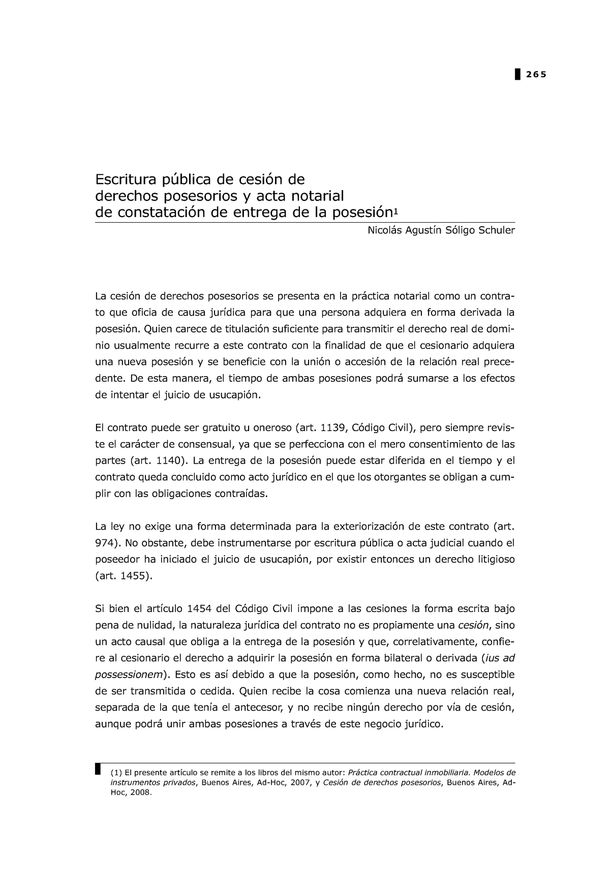 Cesion Der Pos Acta Nottataqtyatyata - Escritura pública de cesión de derechos  posesorios y acta - Studocu