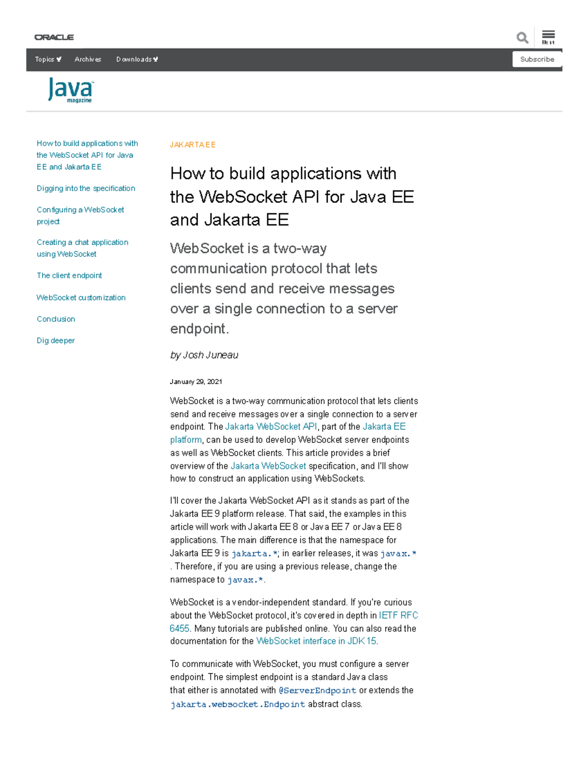 How to build applications with the Web Socket API for Java EE and ...