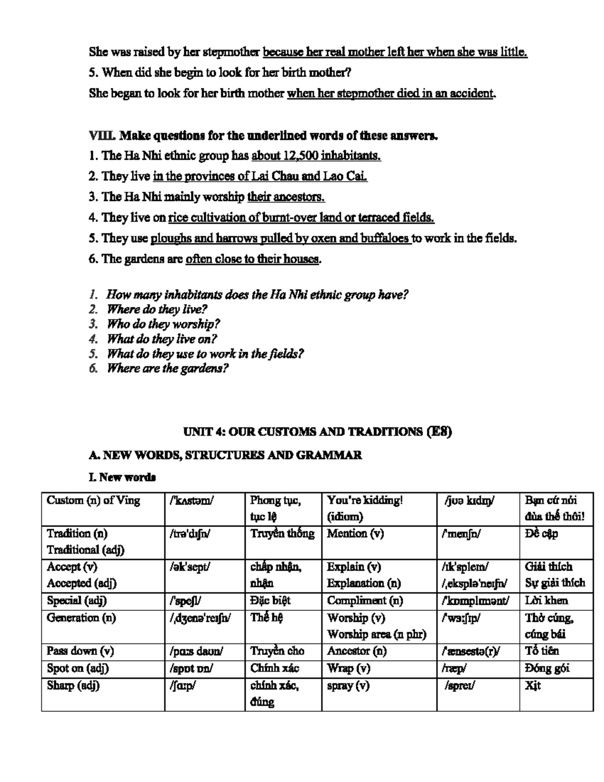 Unit 5 Test 1 Tá Má I Tiáº Ng Anh Chuyãªn Ngã Nh Studocu
