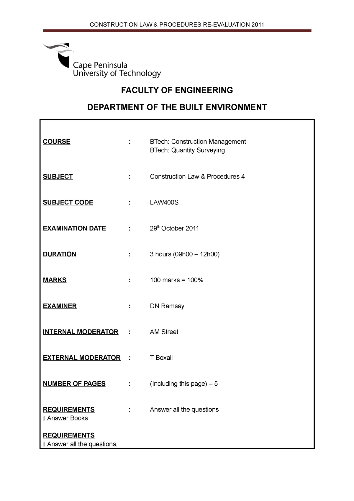 re-evaluation-exam-november-2011-faculty-of-engineering-department-of