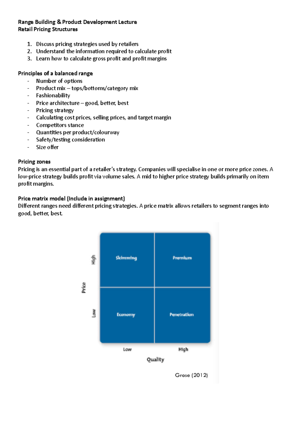 Retail Pricing Structure - Range Building & Product Development Lecture ...