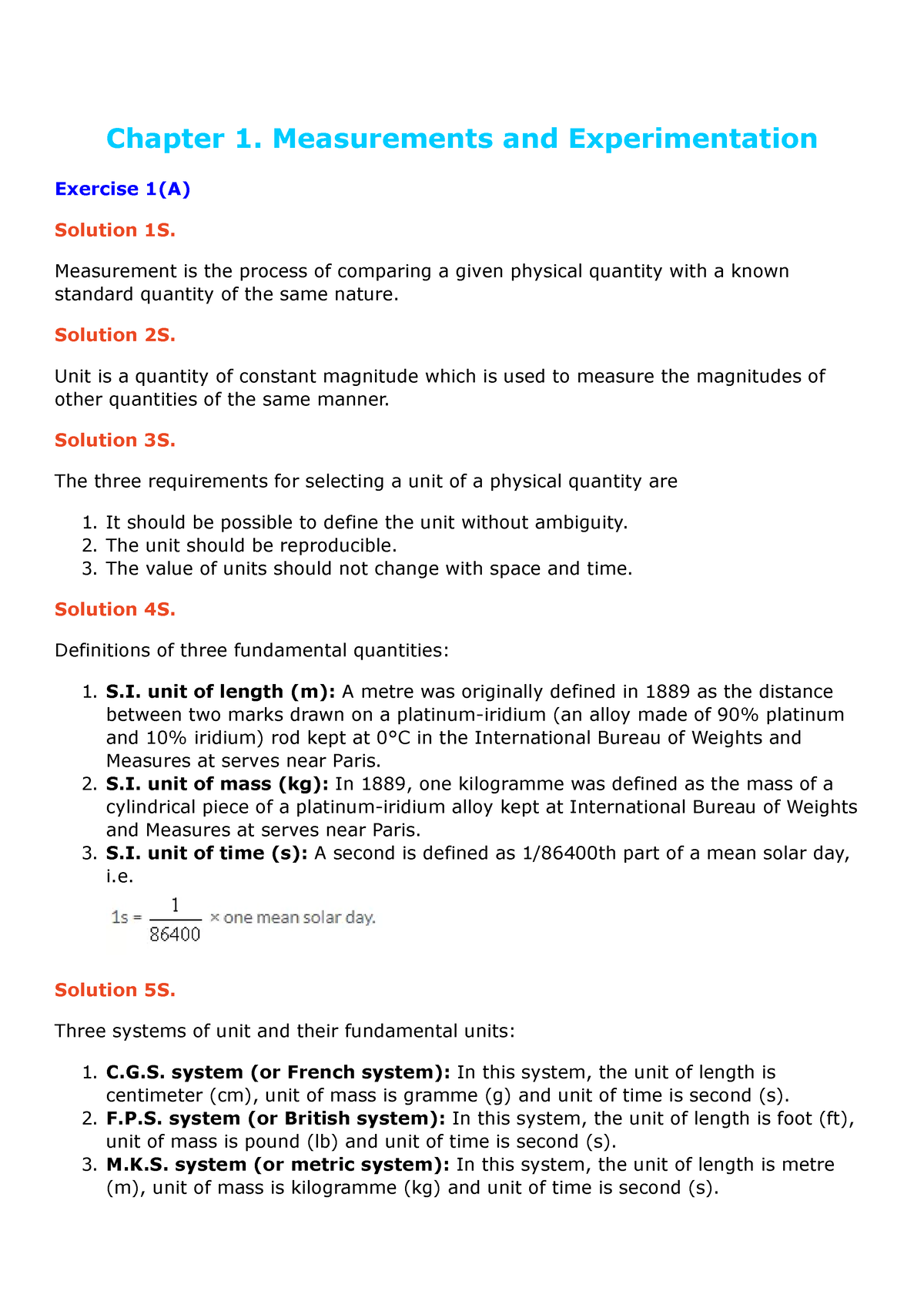 Selina Concise Physics Solutions Class 9 Chapter 1 Measurements And ...