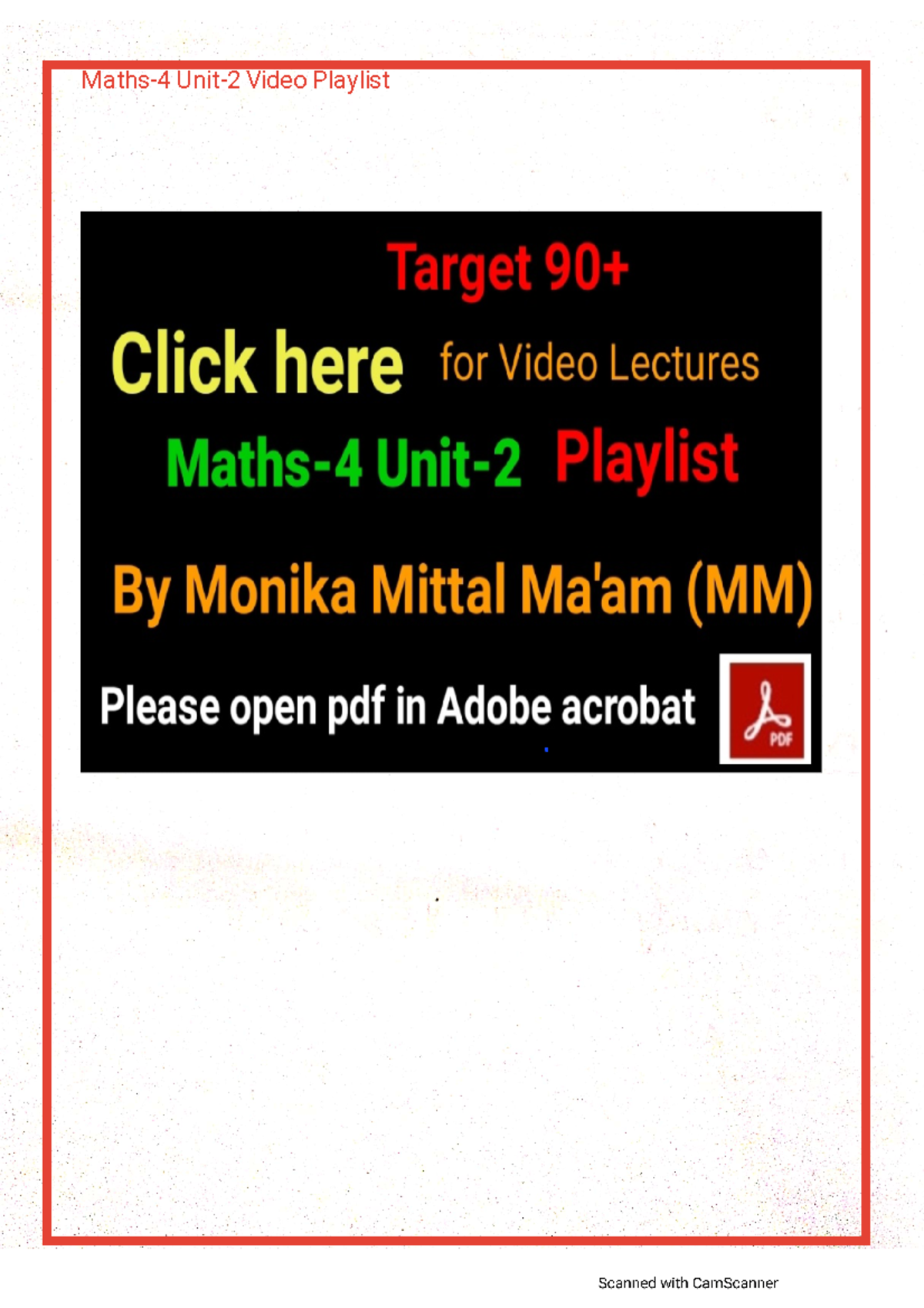 Math 4 UNIT 2 - xyz... - Video Playlist Target Click here for Video ...