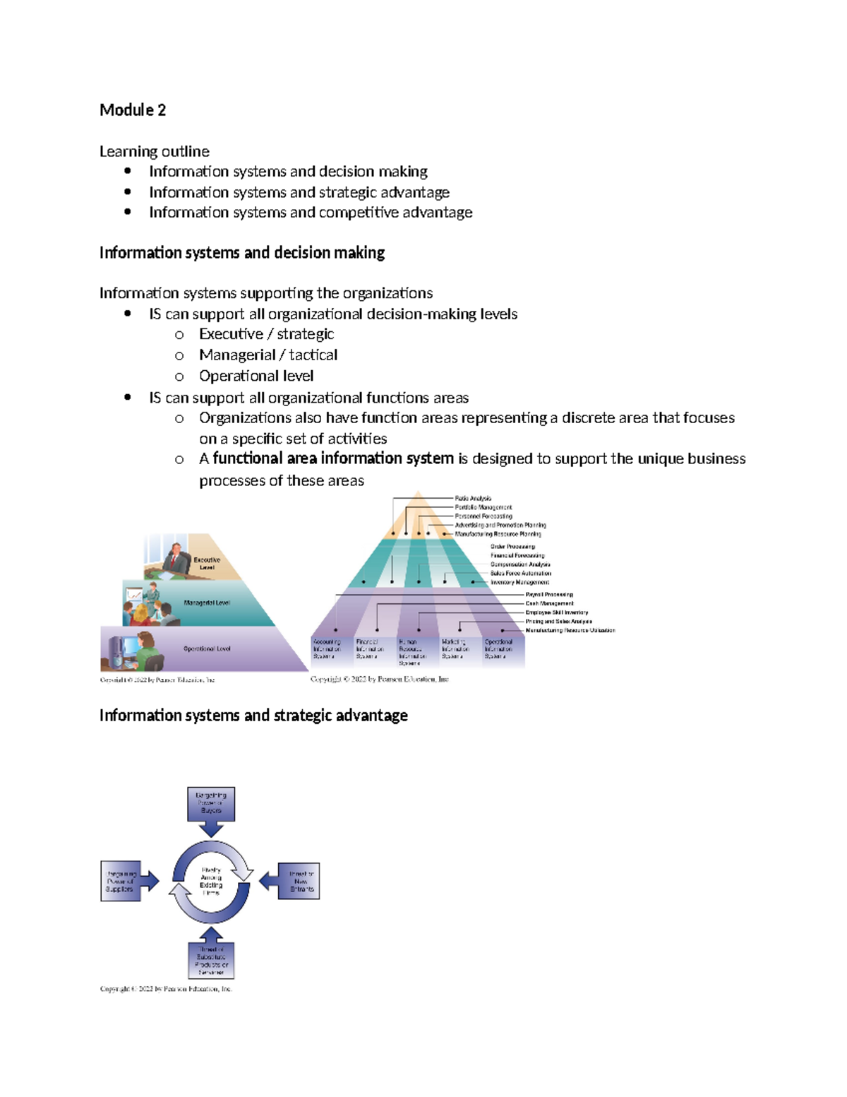 Conrad - MIS chapter 2 notes - Module 2 Learning outline Information ...