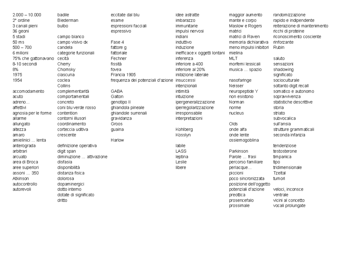 Risposte univoche psicologia processi cognitivi Mercatorum - 2 – 10