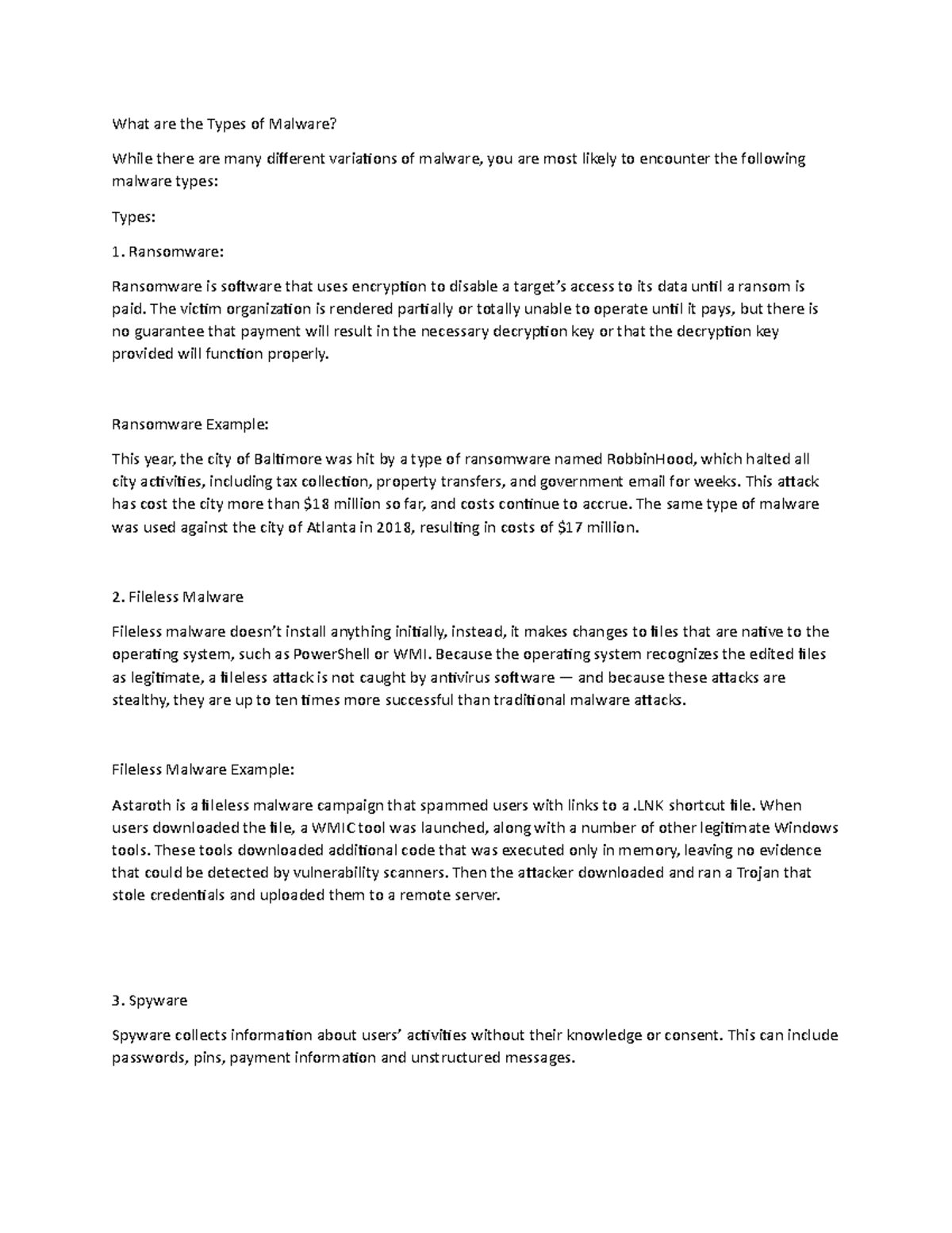 Malware and its types - What are the Types of Malware? While there are ...
