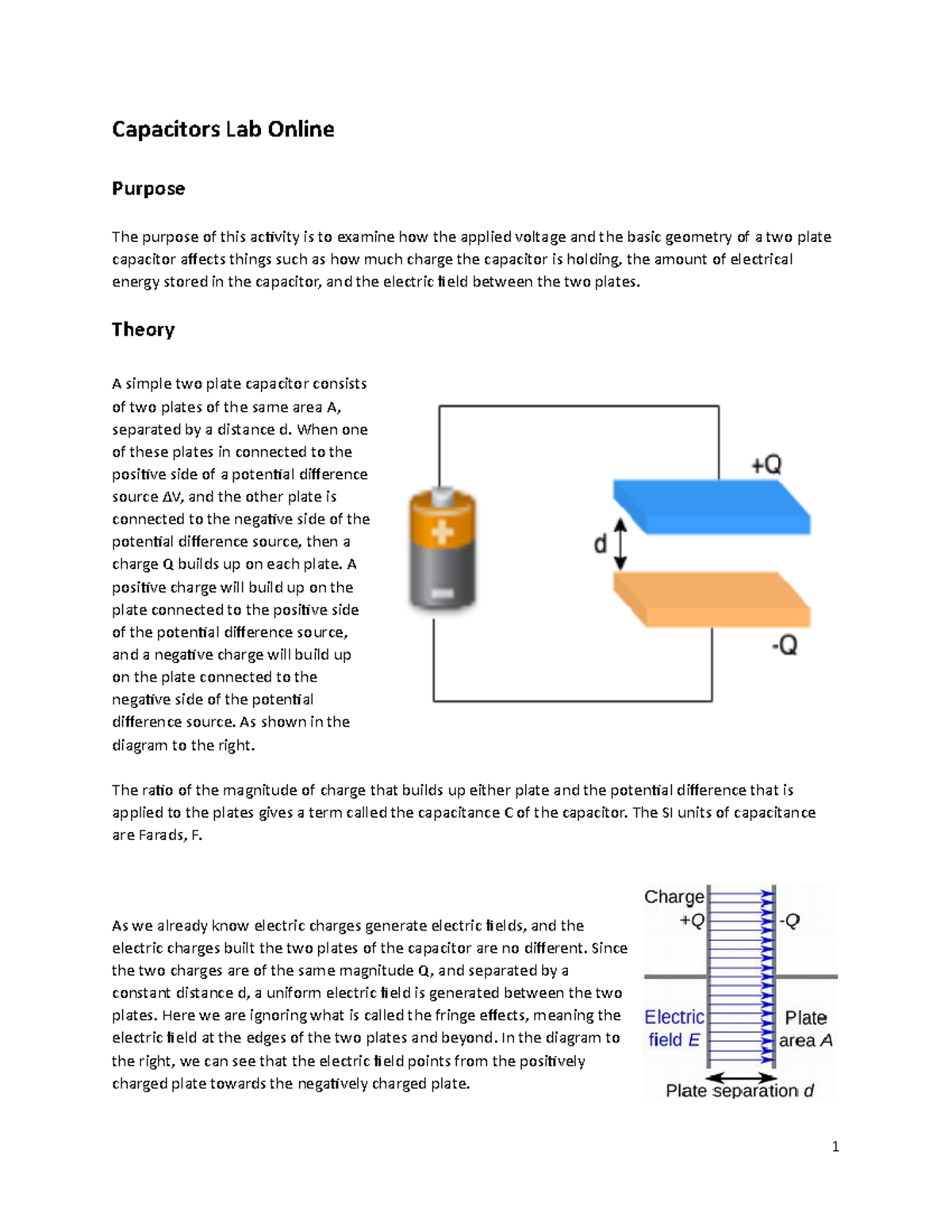 Fall22 Capacitors Lab Online Edited 8 Capacitors Lab Online Purpose