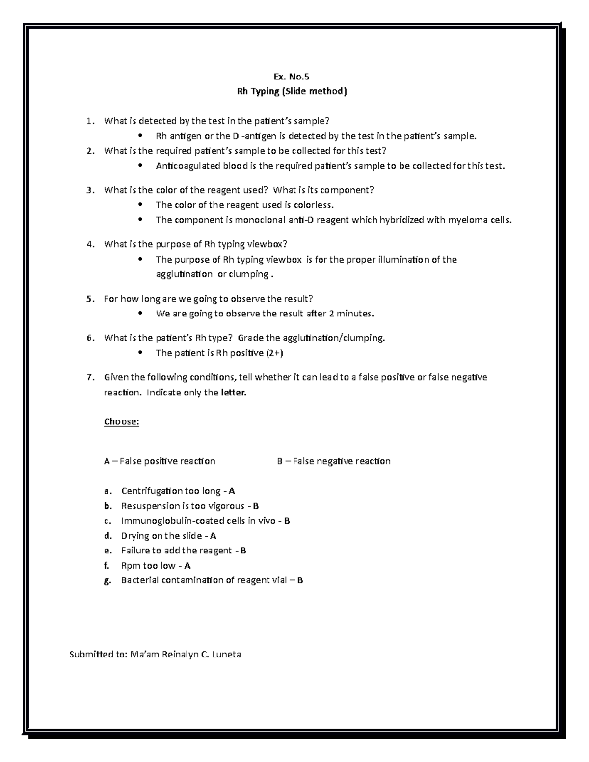 Mtech 9 Ex - can help you to learn more - Ex. No. Rh Typing (Slide ...