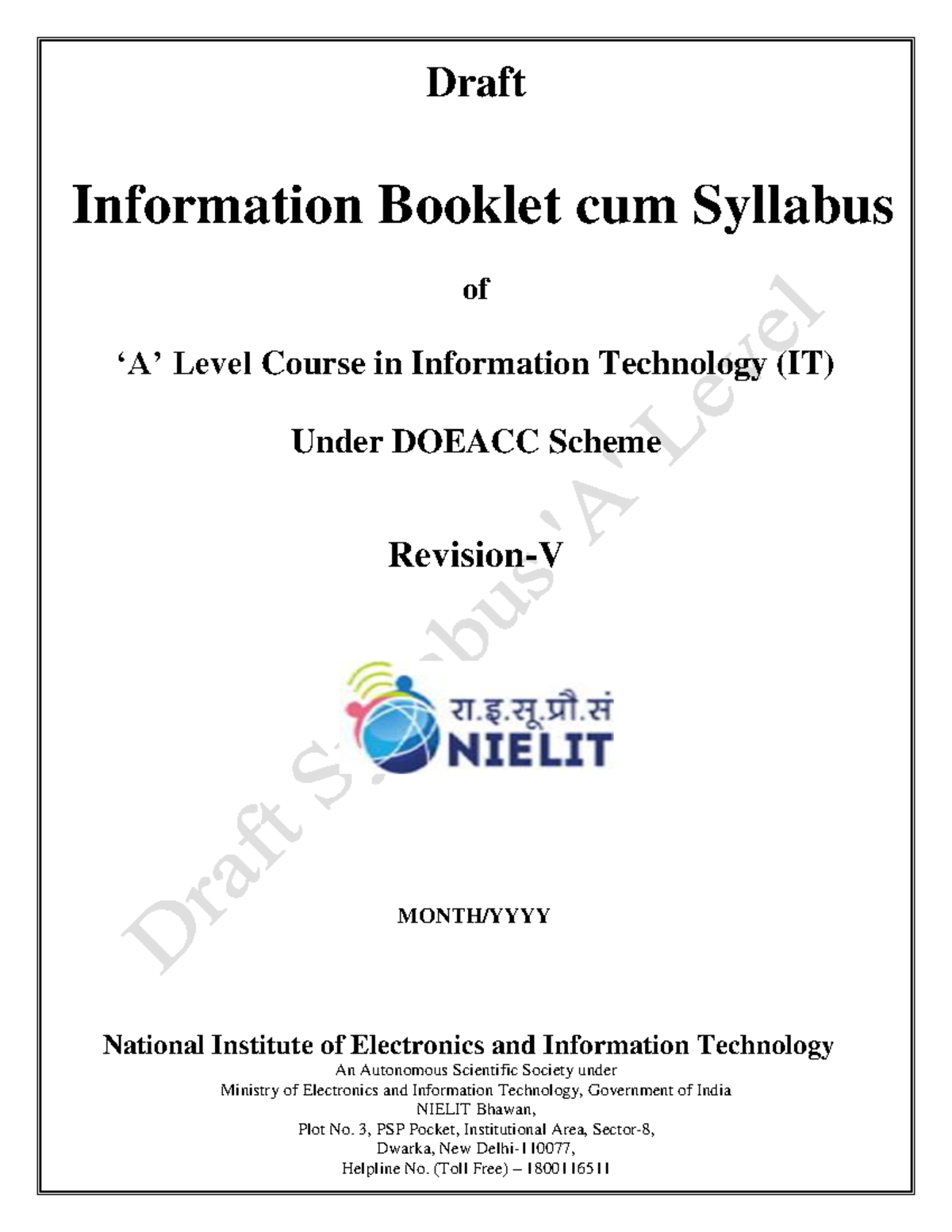 Draft IT A Level Syllabus Rev-5 Aug 2019 - Draft Information Booklet ...