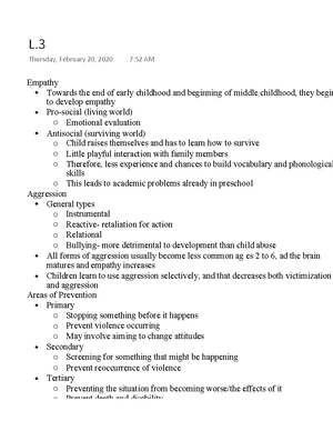 Exam 1 Study Guide (Reading) - HDFS 2010 LIFESPAN DEVELOPMENT STUDY ...