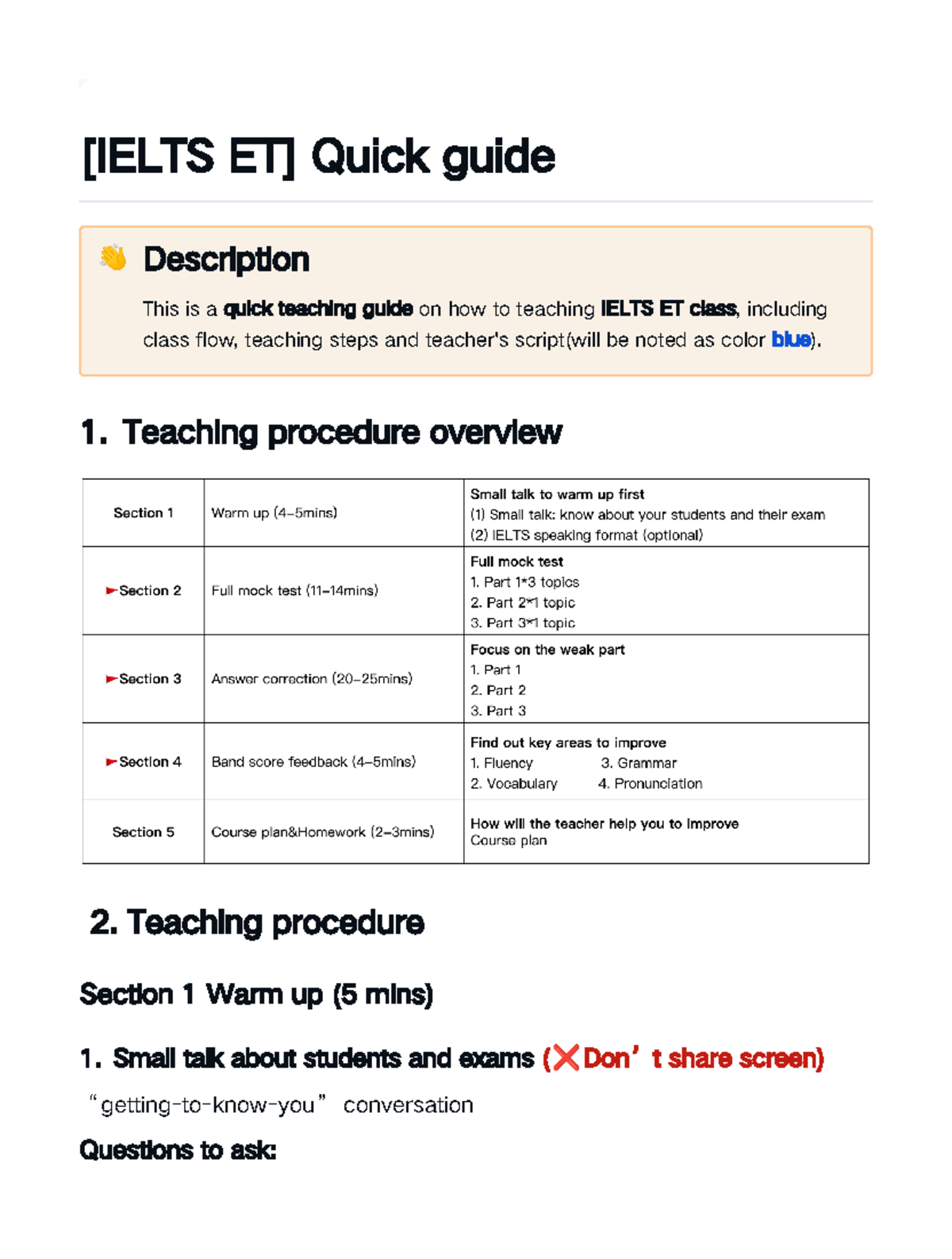 [ Ielts ET] Quick guide(Script) - [IELTS ET] Quick guide 👋 Description ...