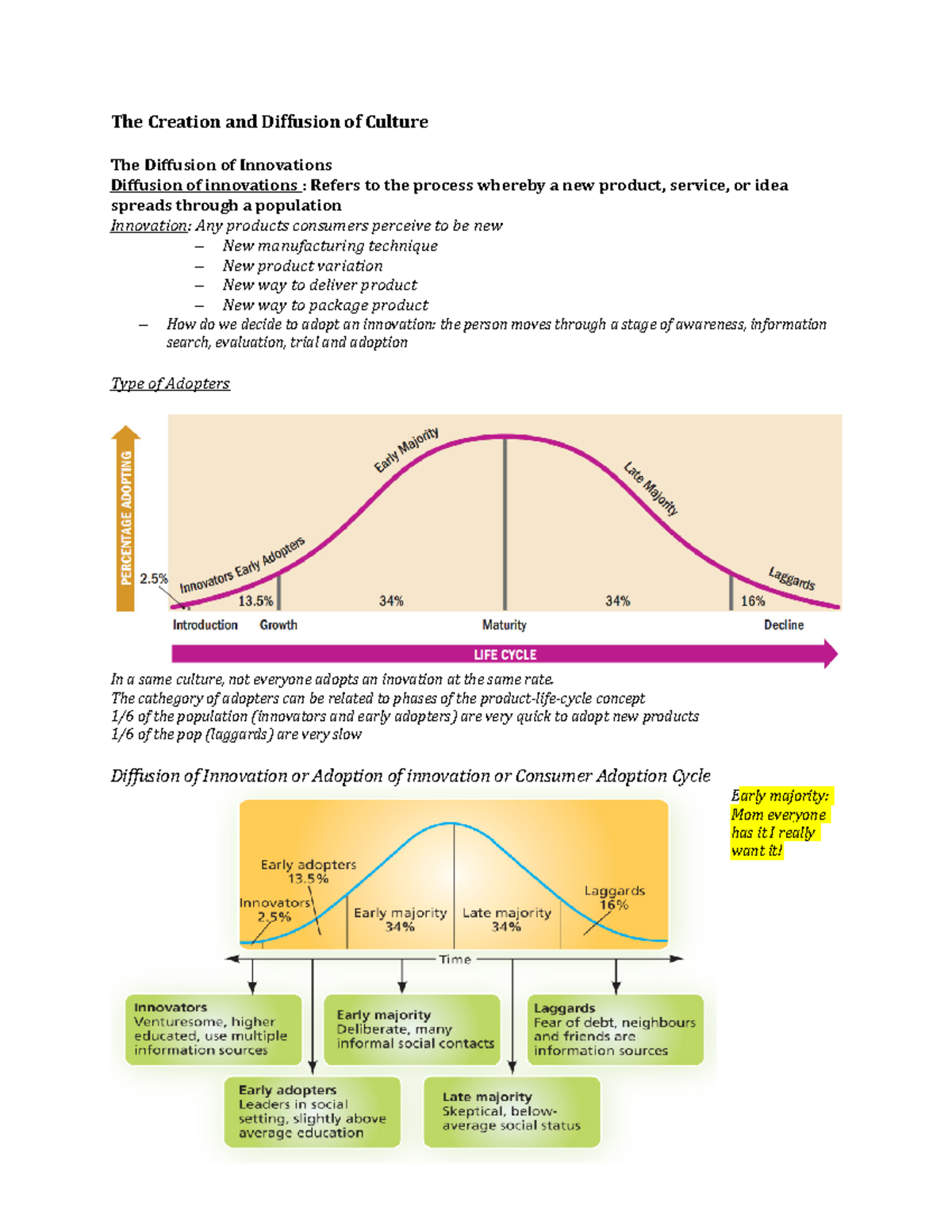 Chapitre 15 - chap 15 notes - The Creation and Diffusion of Culture The ...
