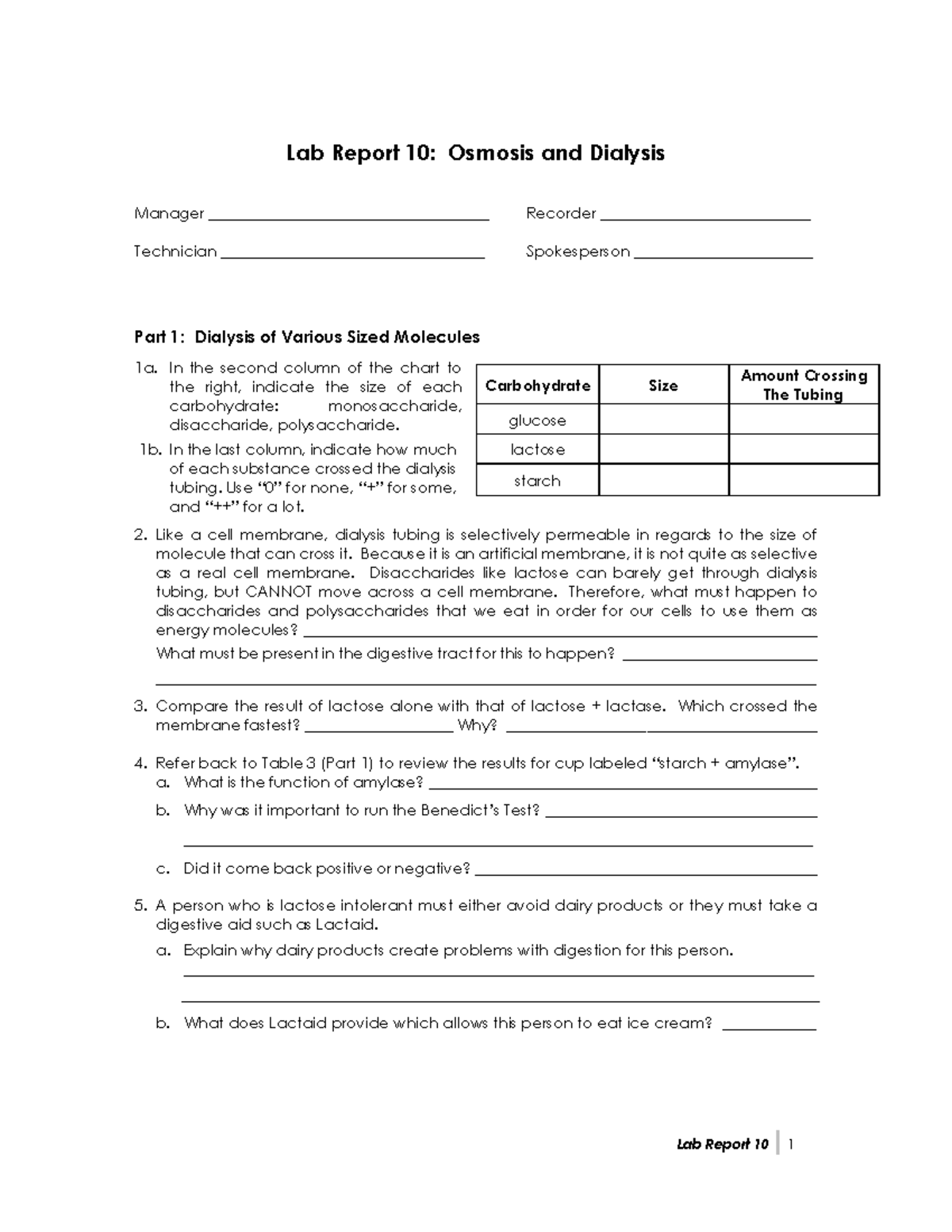 10 Lab Report 10 Osmosis and Dialysis - Lab Report 10: Osmosis and ...