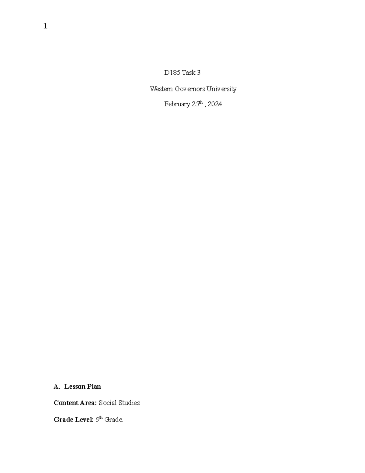 D185 Task 3 - Essay - D185 Task 3 Western Governors University February ...