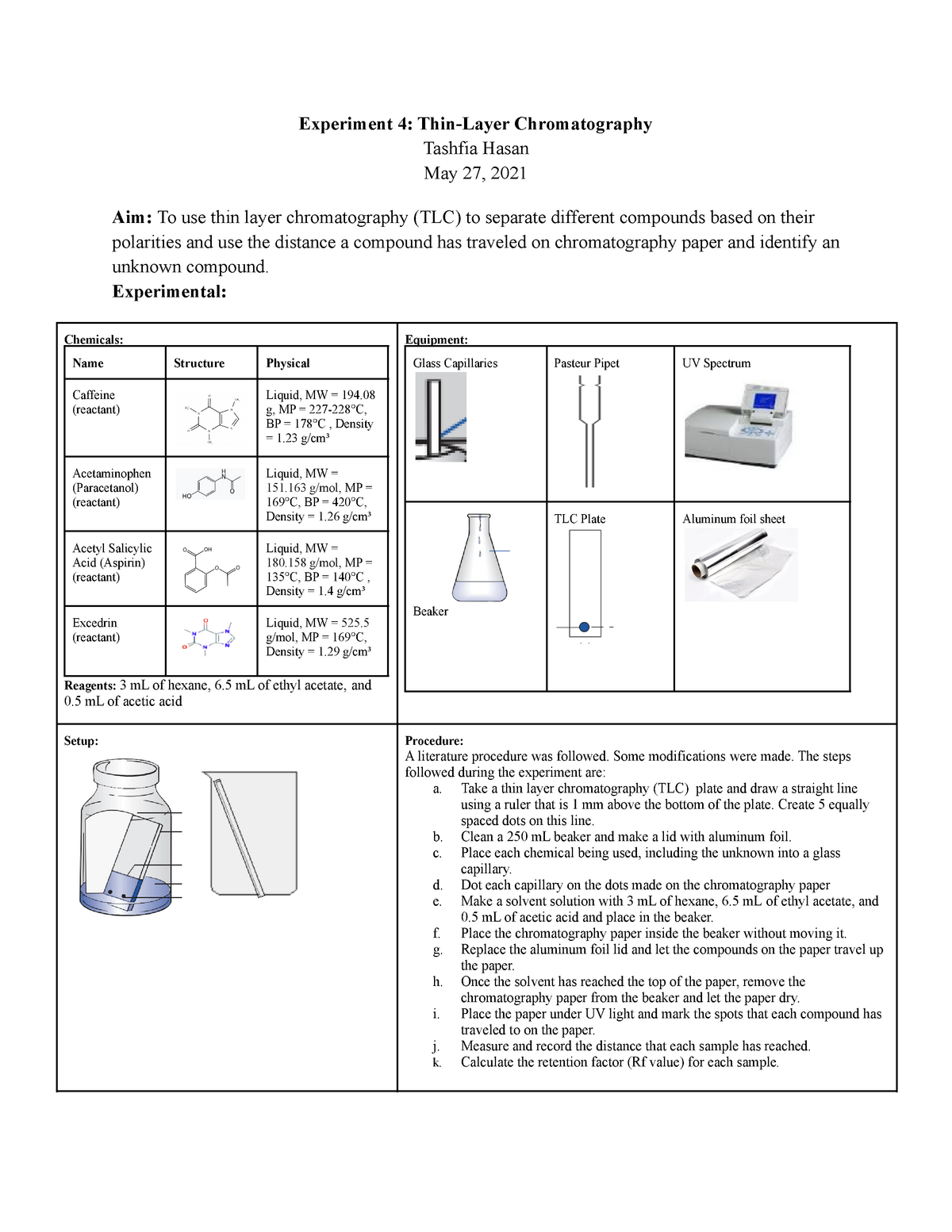 Exp4 Thin-Layer Chromatography - Experiment 4: Thin-Layer ...