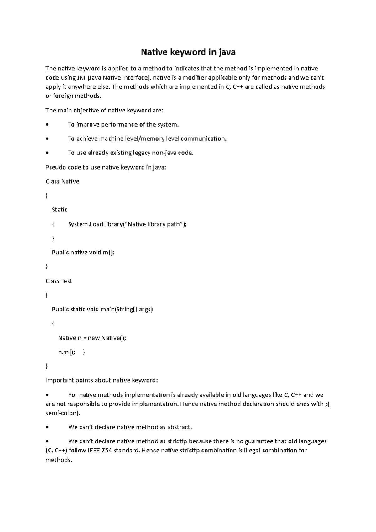 7.Native and volatile keyword in java - Native keyword in java The ...
