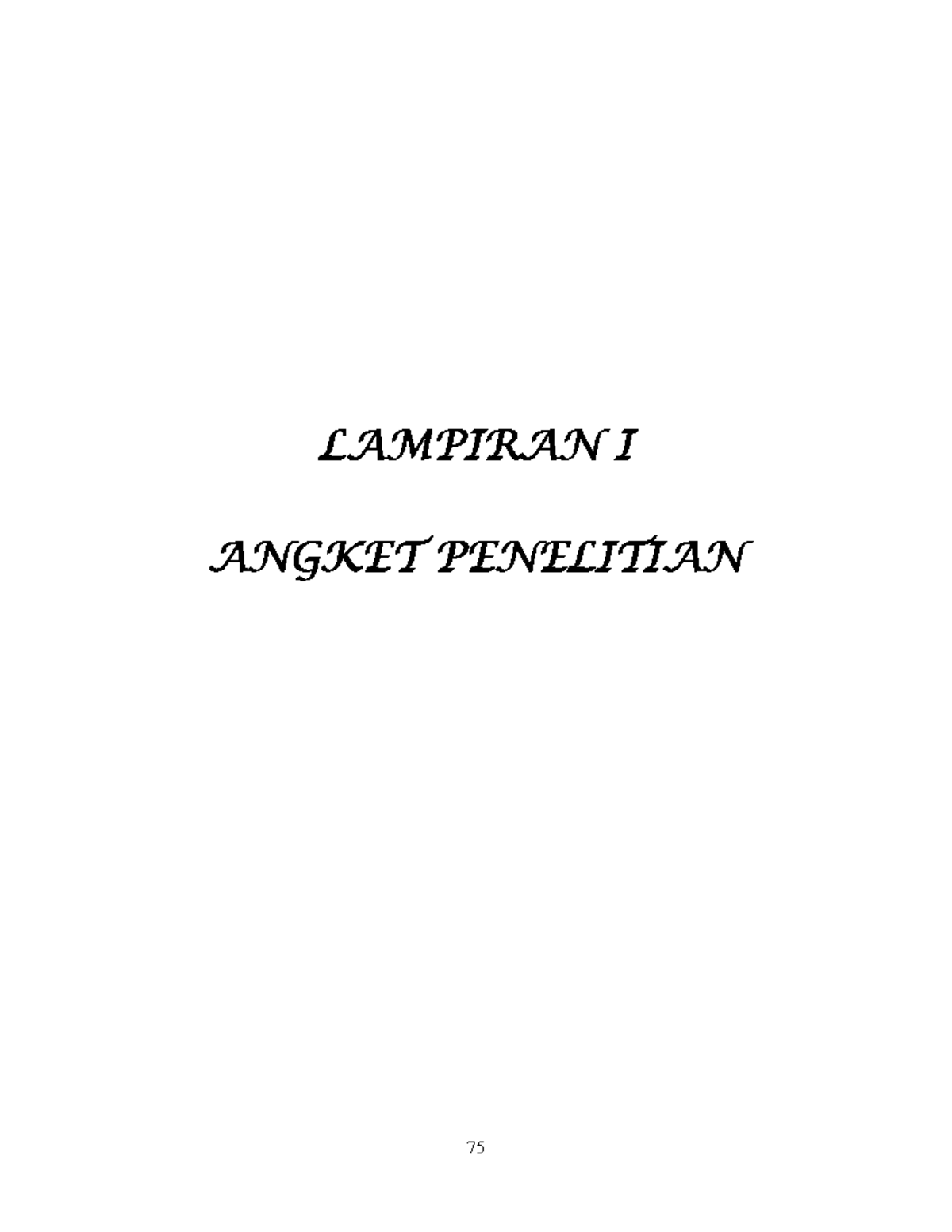 Lampiran - NIM 07513241020 - LAMPIRAN I ANGKET PENELITIAN INSTRUMEN ...