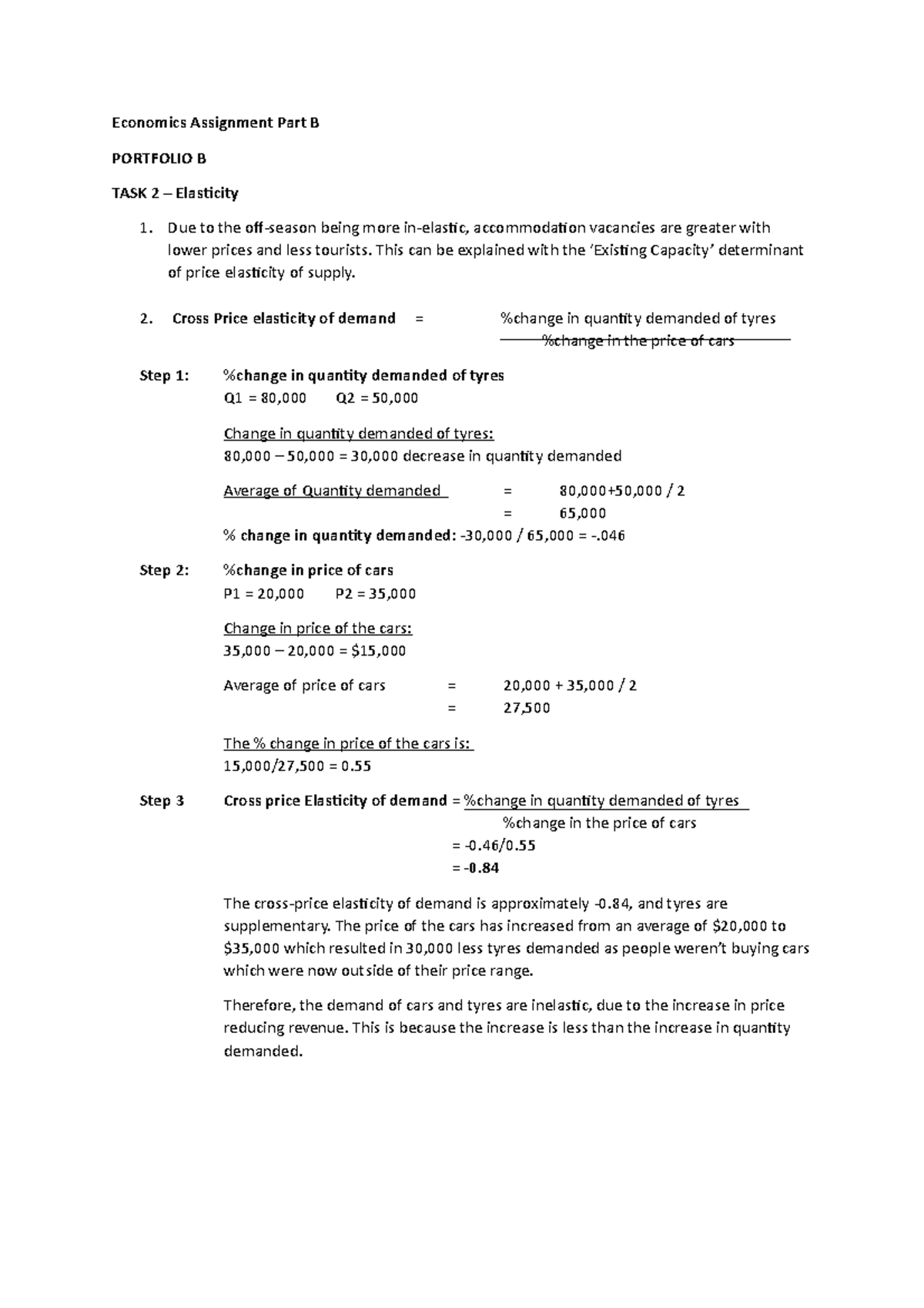 Economics Assignment Part B - Economics Assignment Part B PORTFOLIO B ...