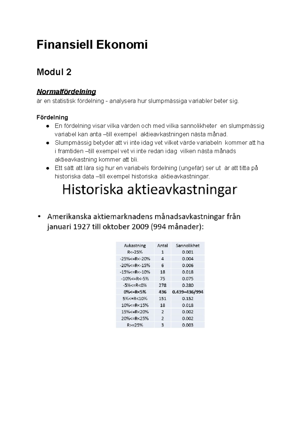 Finansiell Ekonomi - Kanske är Bra - Finansiell Ekonomi Modul 2 ...