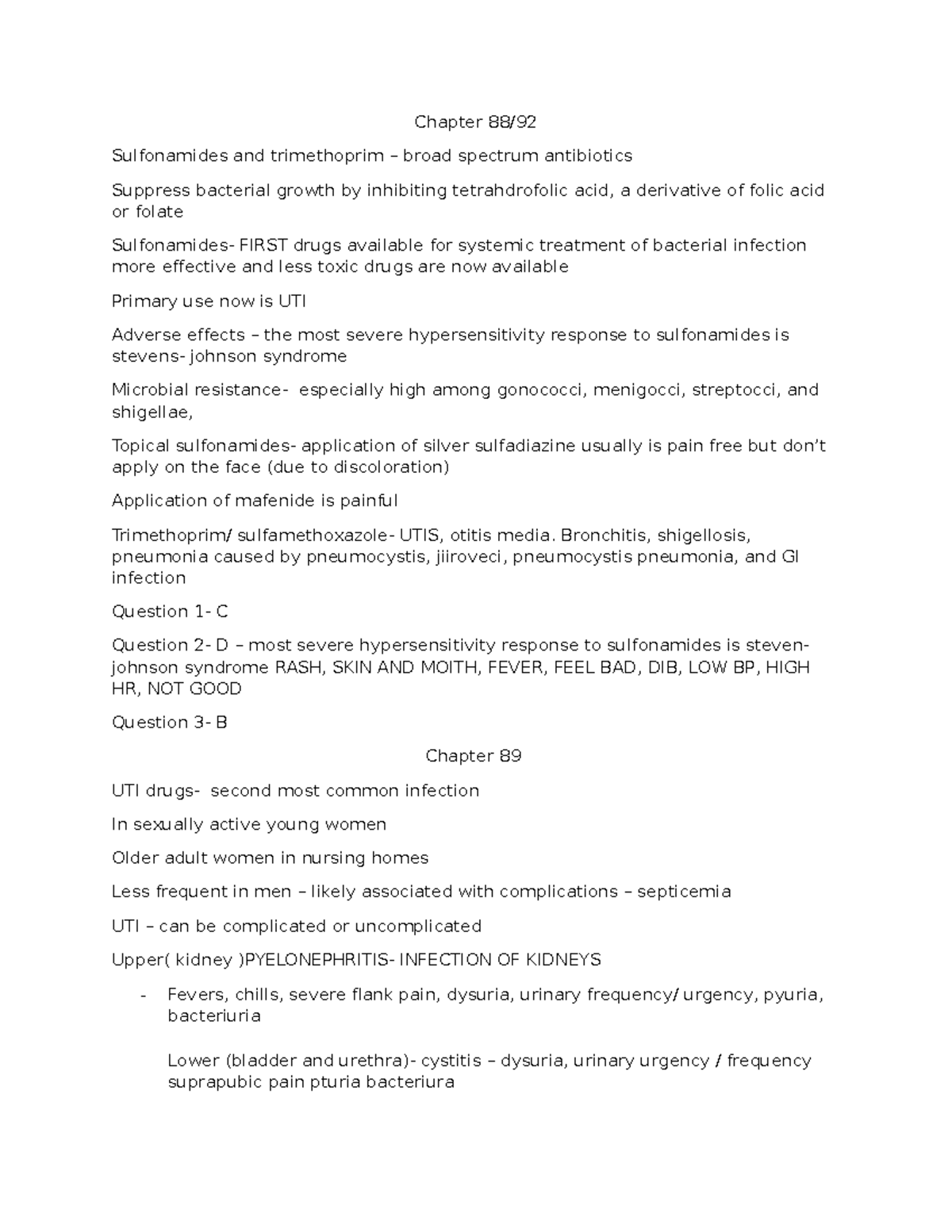 Pharm Week 8 - Chapter 88/ Sulfonamides And Trimethoprim – Broad ...