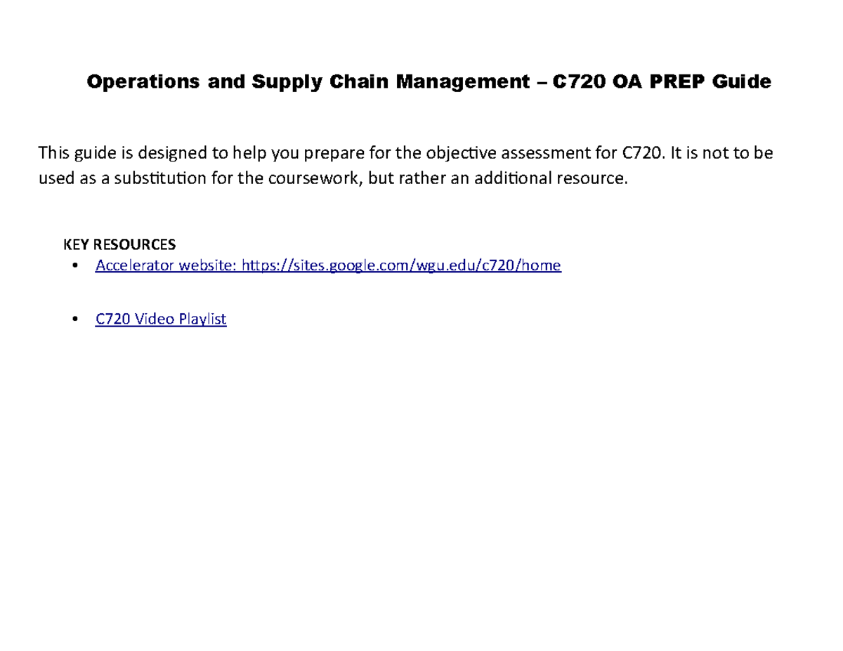 OA Prep Guide Printable - Operations and Supply Chain Management – C720 ...