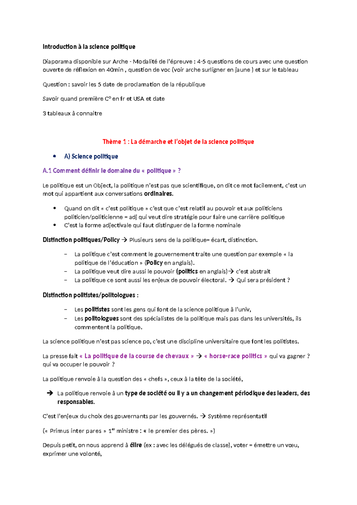 CM science politique - Note CM - Introduction à la science politique ...