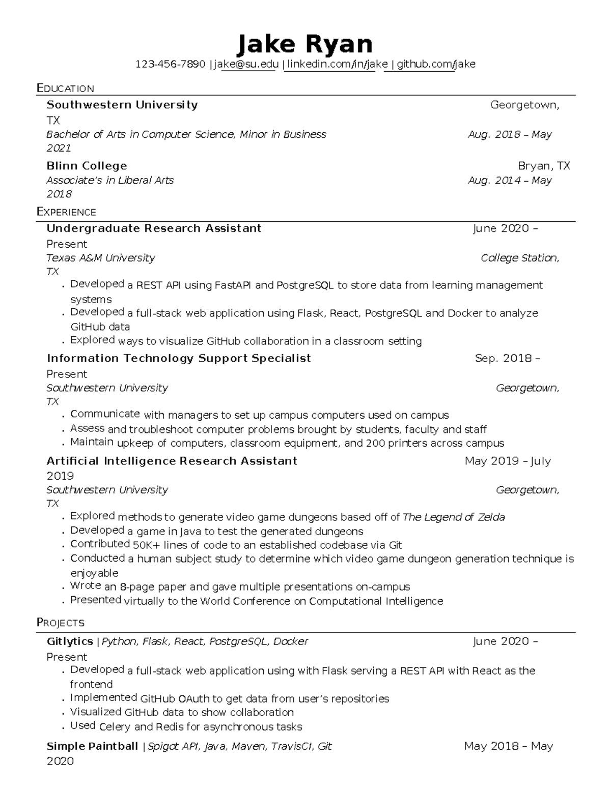 Jake 39 s tech resume Jake Ryan - Thumb 1200 1553 