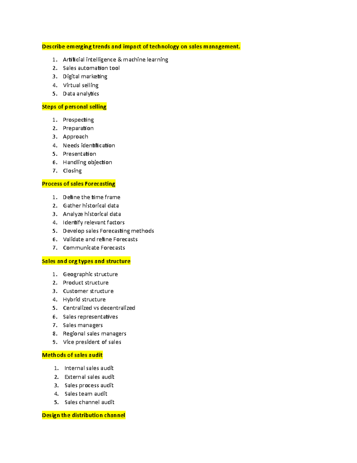 Sdm points-1 - Important practice notes - Describe emerging trends and ...