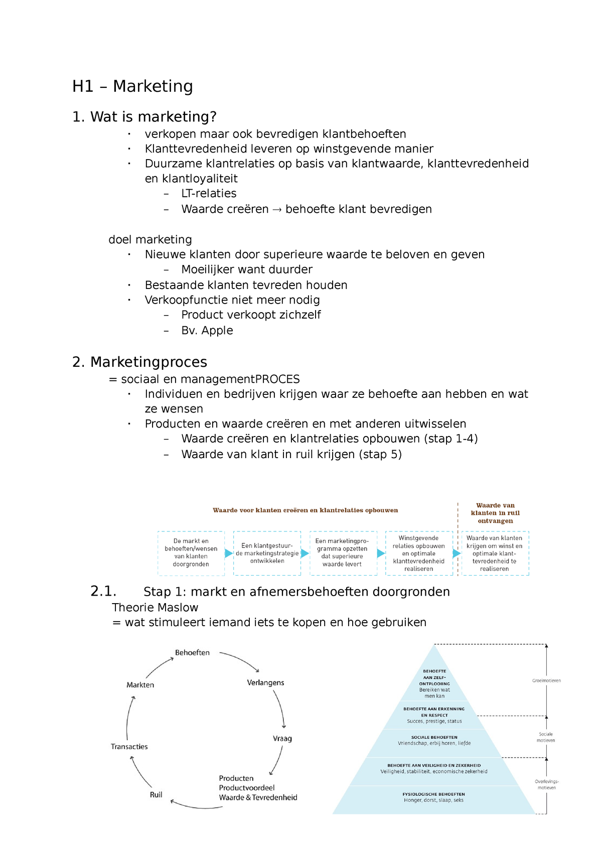 1BEM-Marketing Management-SV - H1 – Marketing 1. Wat Is Marketing ...