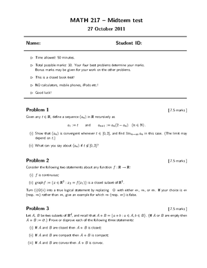 Math217 11 final - MATH 217 – Final exam 19 December 2011 Name: Student ...