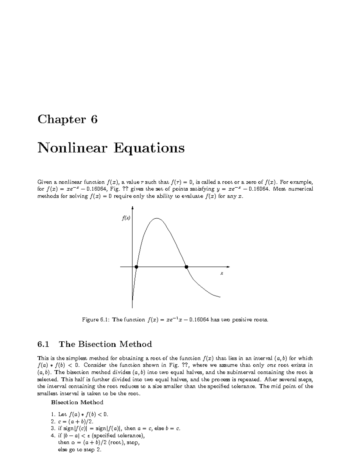 Chapter 6 Cs314 Efkejfpajfpejp Chapter 6 Nonlinear Equations Given A Nonlinear Function F X 4387