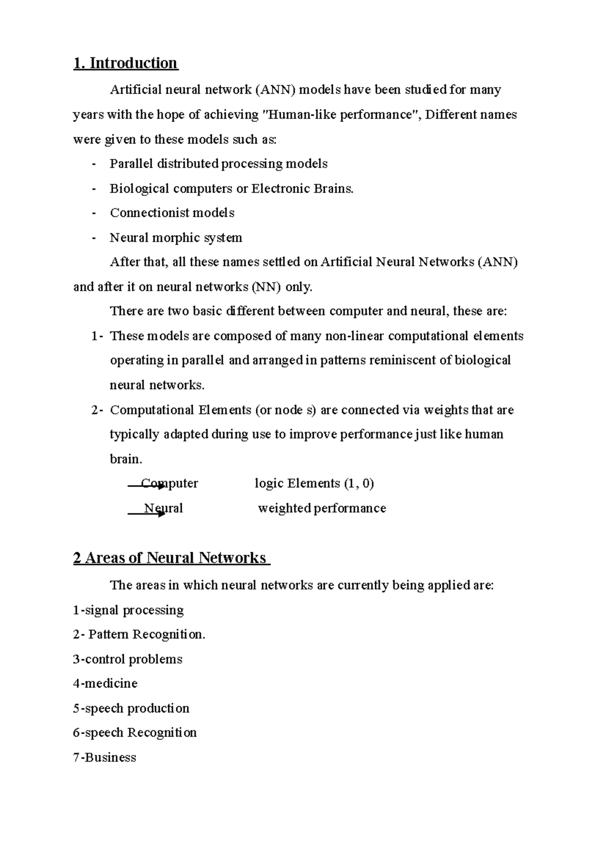 Artificial Neural Network Ann 1 Introduction Artificial Neural Network Ann Models Have Artificial Neural Network Ann 1 Introduction Artificial Neural Network Ann Models Have