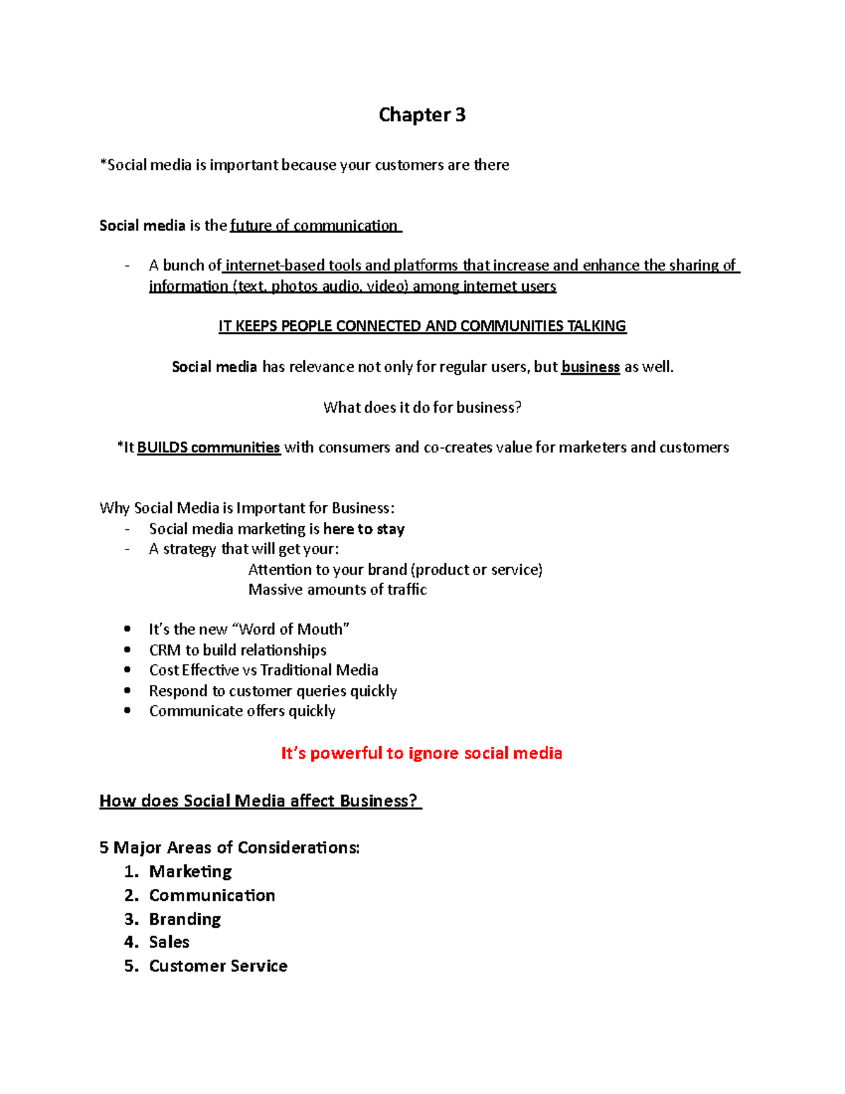 Chapter 3 - Lecture notes 5-6 - Chapter 3 *Social media is important ...