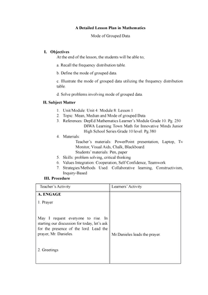 MAT H7-Q4-MOD5 - Module - Mathematics Quarter 4 – Module 5: Measures of ...