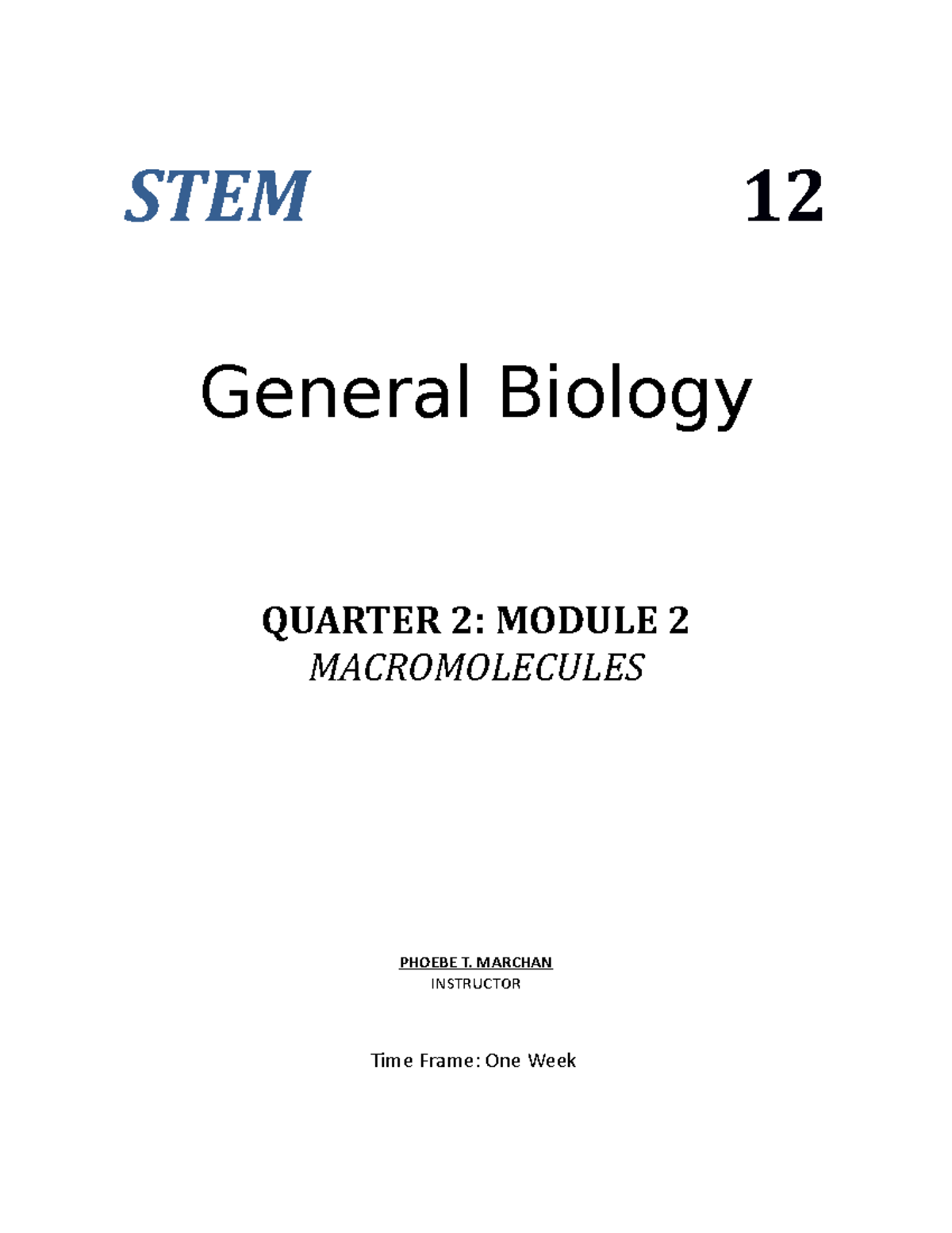 Module-7 General Biology - STEM 12 General Biology QUARTER 2: MODULE 2 ...