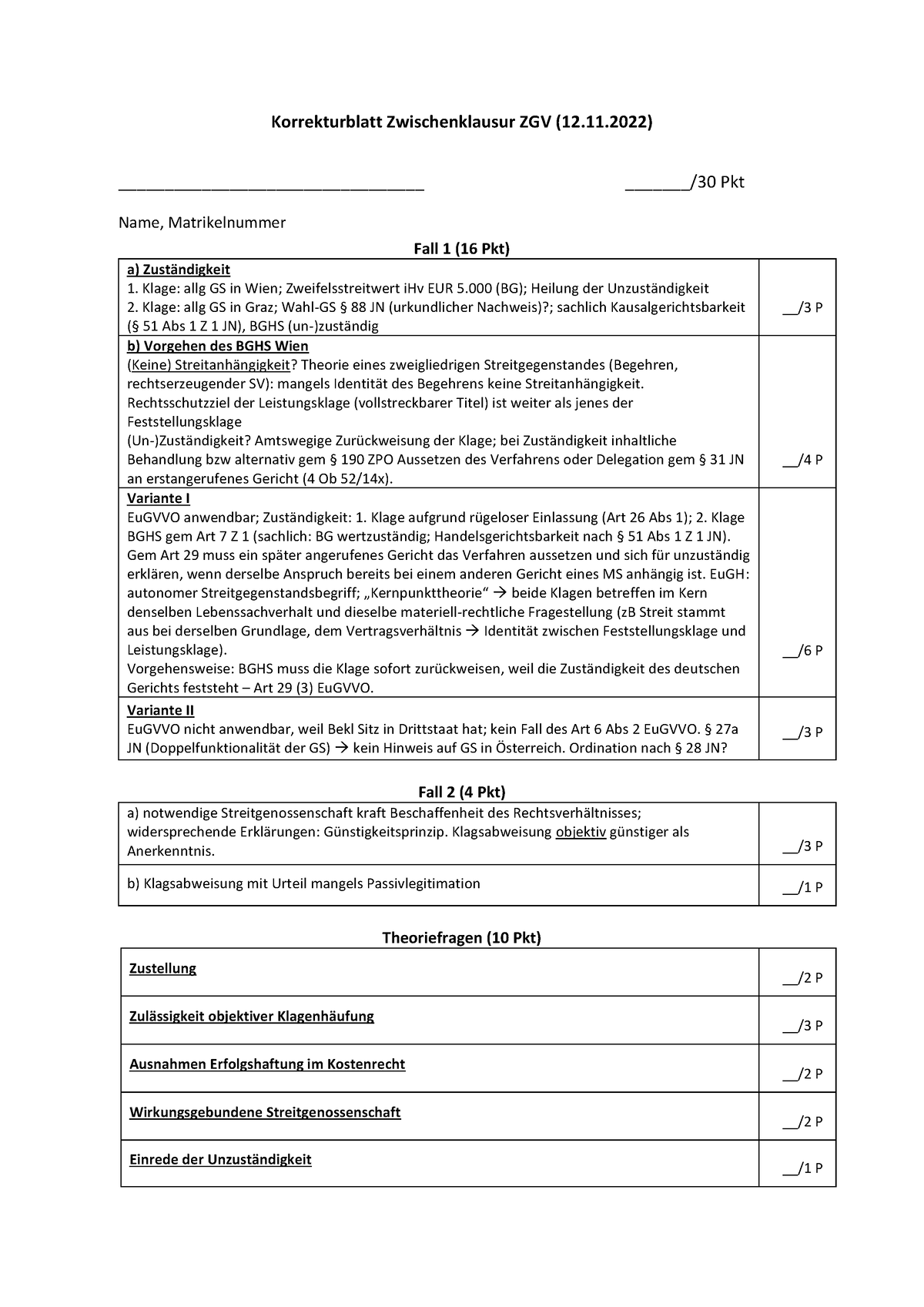 ZK 2022 23 Korrekturblatt - Korrekturblatt Zwischenklausur ZGV (12.11 ...