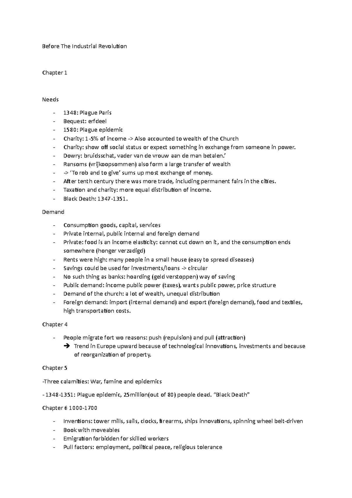 Summary Before The Industrial Revolution Before The Industrial