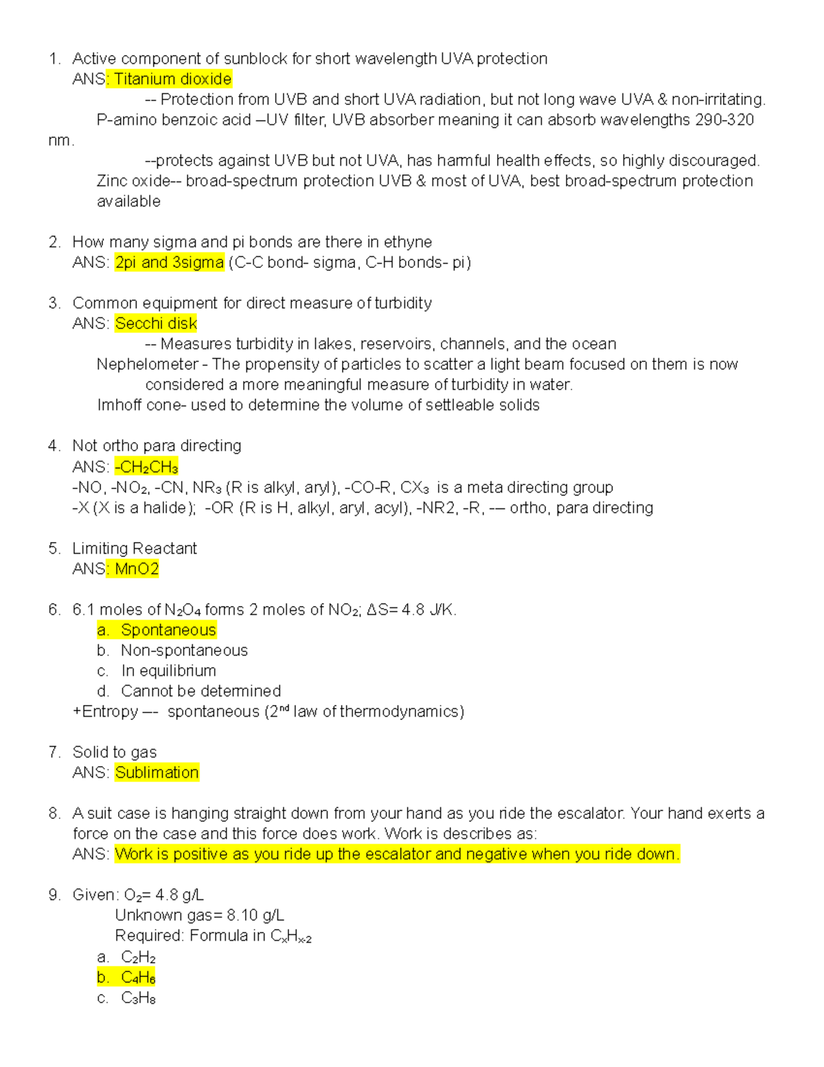 Chemistry Mockboard Compiled Studocu