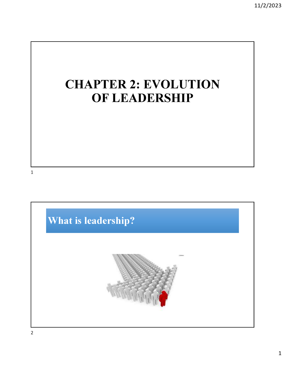 Chapter 2 Evolution Of Leadership - CHAPTER 2: EVOLUTION OF LEADERSHIP ...