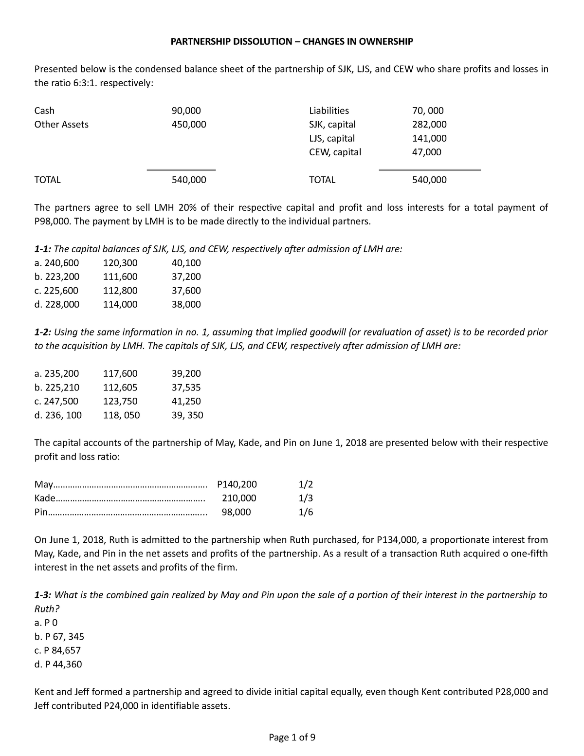 Partnership - Dissolution And Liquidation - PARTNERSHIP DISSOLUTION ...