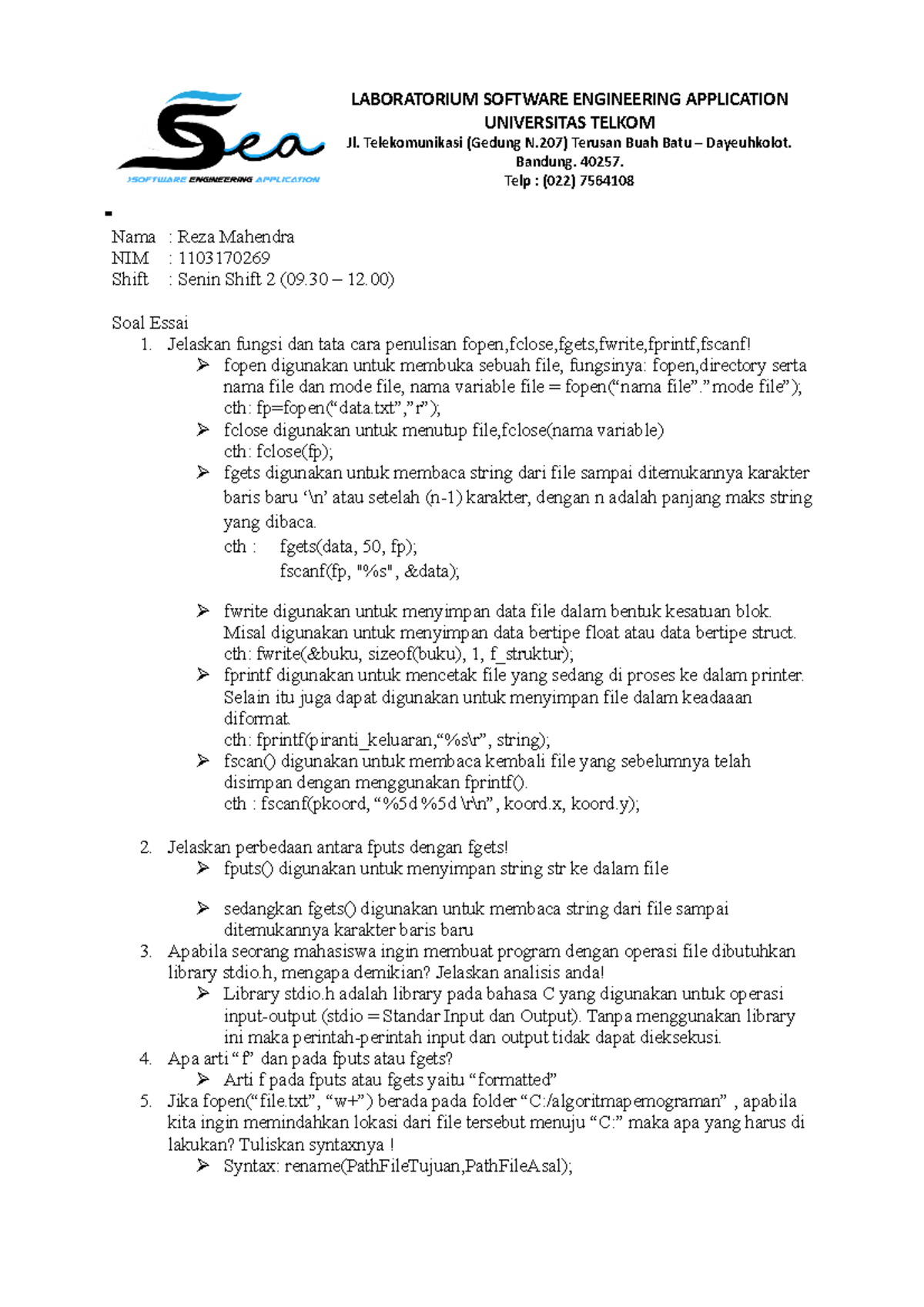 Tp 8 - Practical Task About Algorithm And Programming - Nama : Reza ...