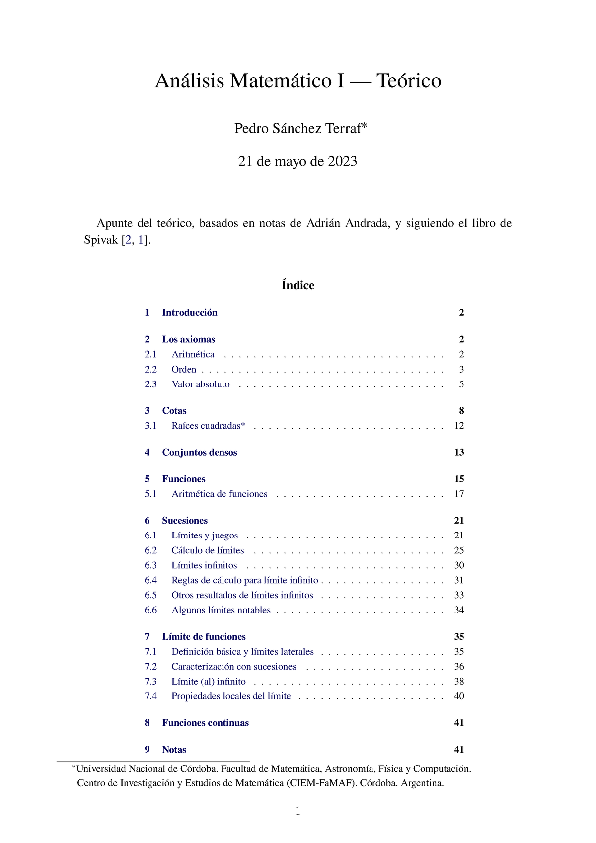 Apunte Analisis 1 - Análisis Matemático I Ð Teórico Apunte Del Teórico ...