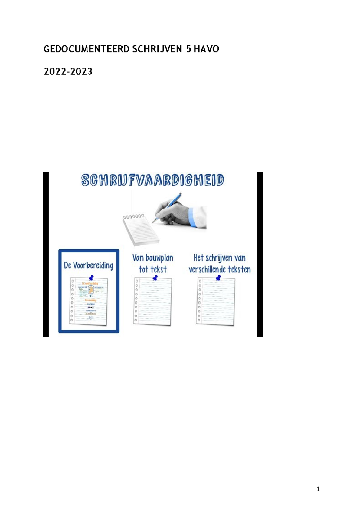 SE Gedocumenteerd Schrijven 2023 - GEDOCUMENTEERD SCHRIJVEN 5 HAVO 2022 ...