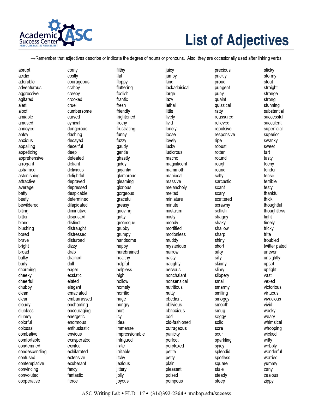 English B2 Words List