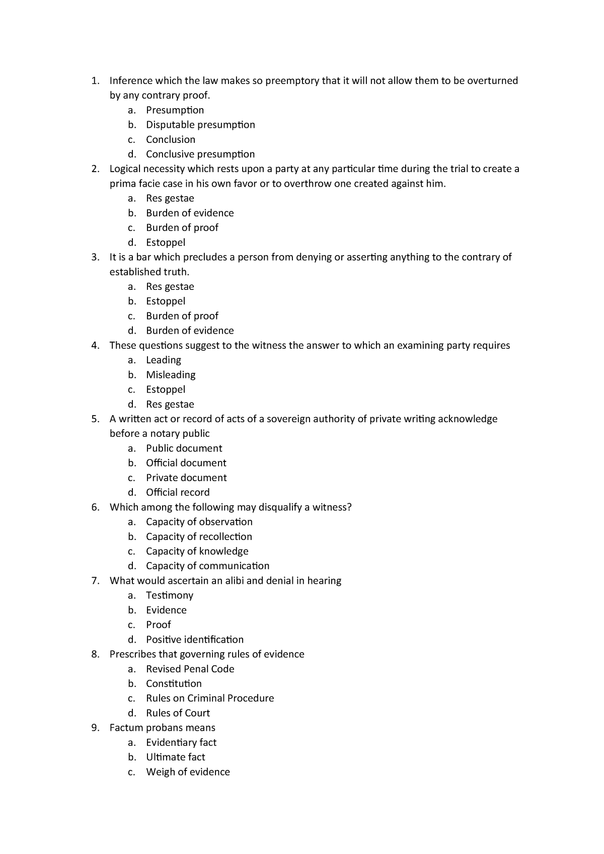 Criminal-evidence-questions compress - Inference which the law makes so ...