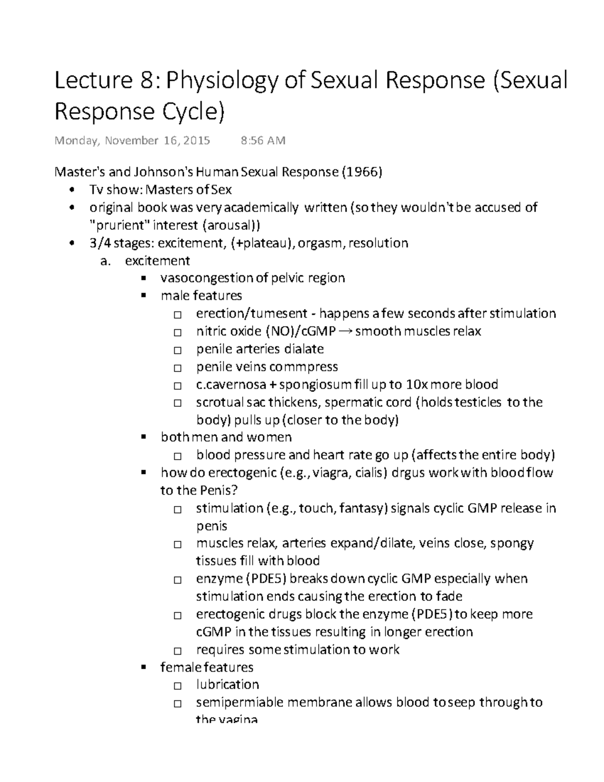 Lecture 8 Physiology Of Sexual Response Sexual Response Cycle Masters And Johnsons Human 4413