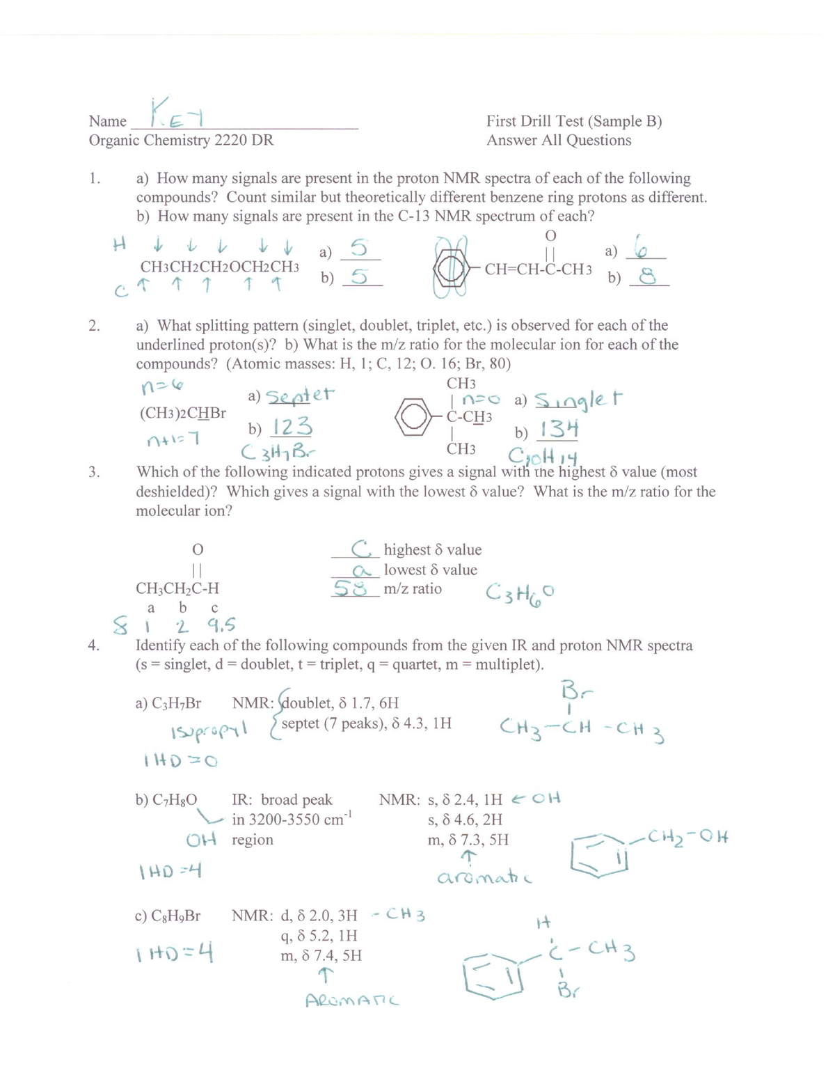 Organic 2 2011 6ed 01st Module Answer Key B - CHEM 2217 - Studocu