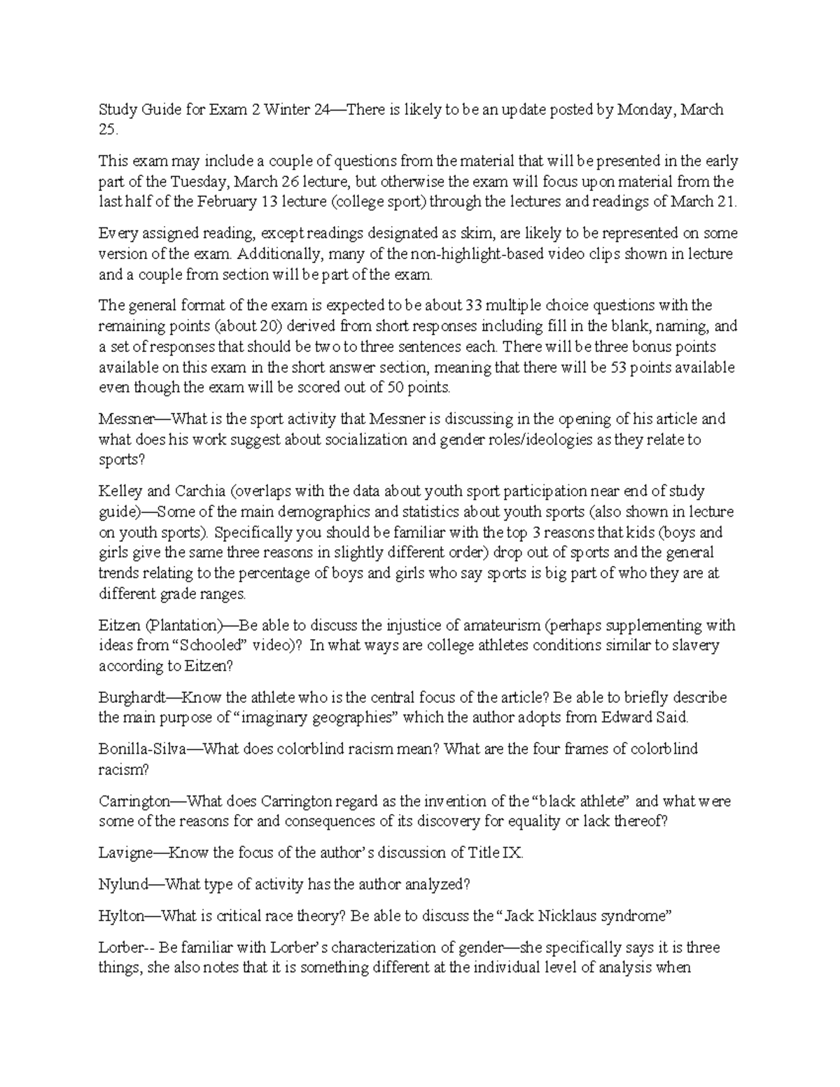 Exam+2+Study+Guide - ..... - Study Guide for Exam 2 Winter 24—There is ...