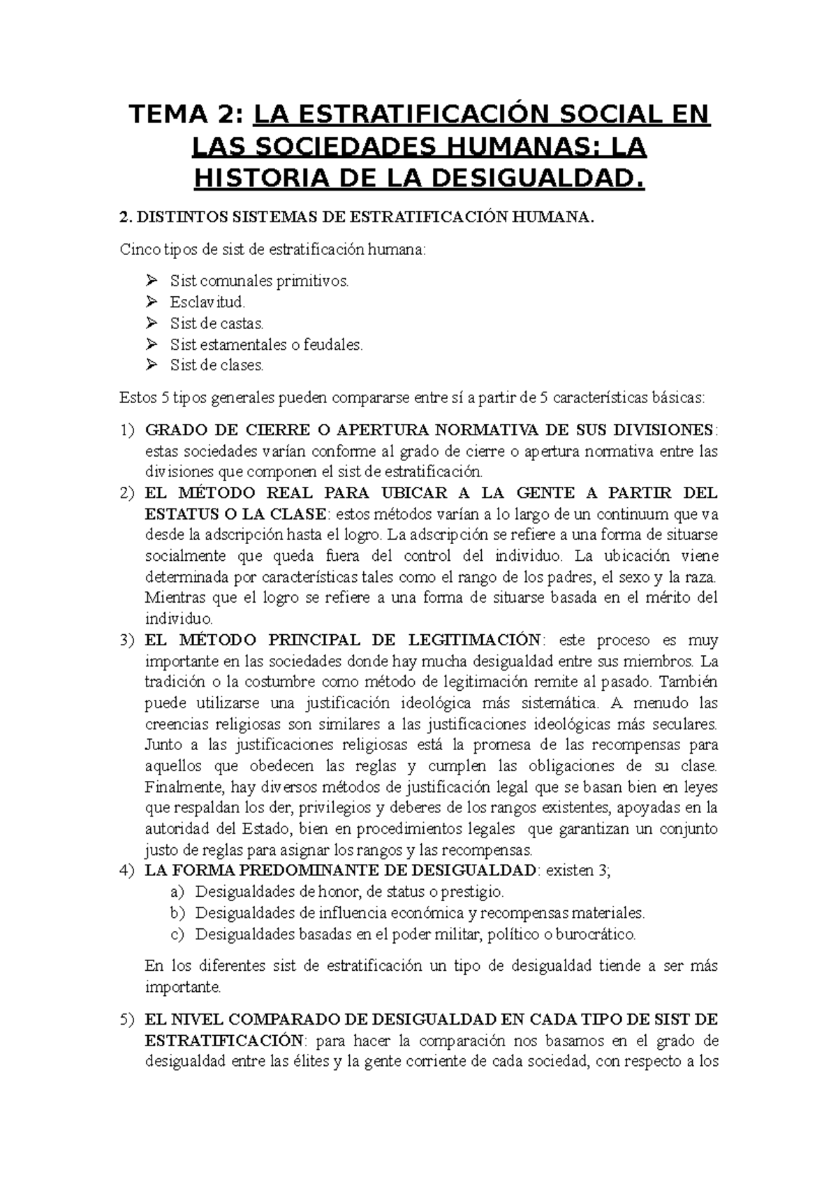 Sociologia Y Estructura Social T2 Tema 2 La EstratificaciÓn Social